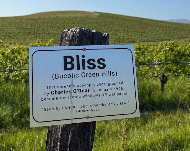 Bliss location marked by a plaque